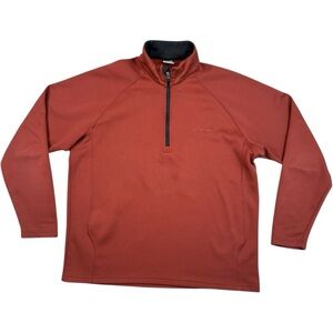Columbia‎ Sweatshirt Men’s Red/Orange Fleece 1/2 Zip Mock Neck Size X-Large